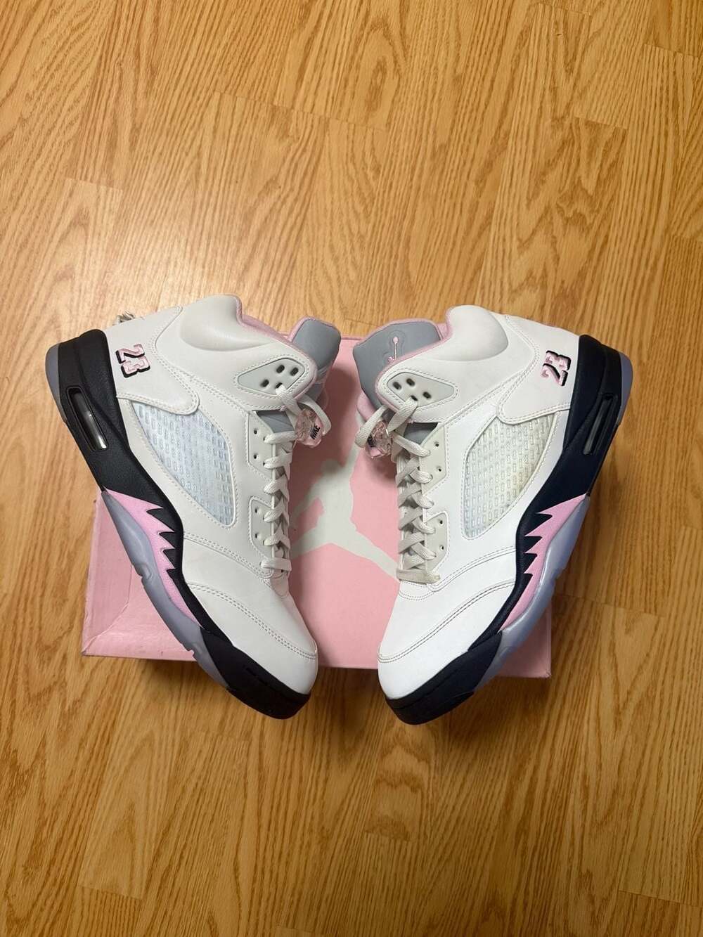 NIKE AIR JORDAN 5 RETRO MEDIUM SOFT PINK  HQ7978-102‼️SHIP FAST‼️SZ 12M WITH BOX